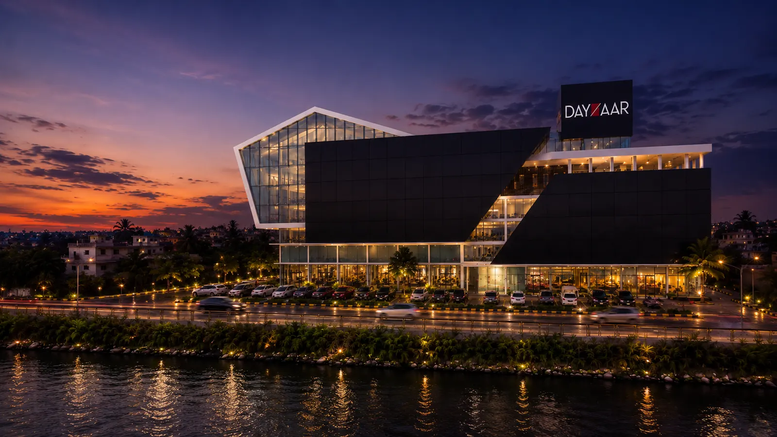 Dayaar Developments flagship building at dusk
