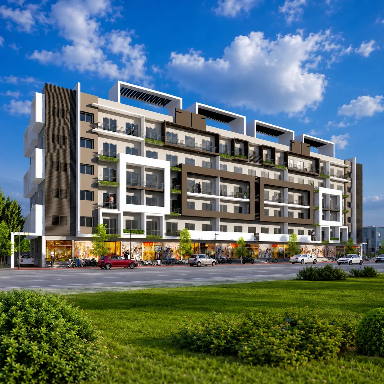 Shivneri — full elevation view of the residential building